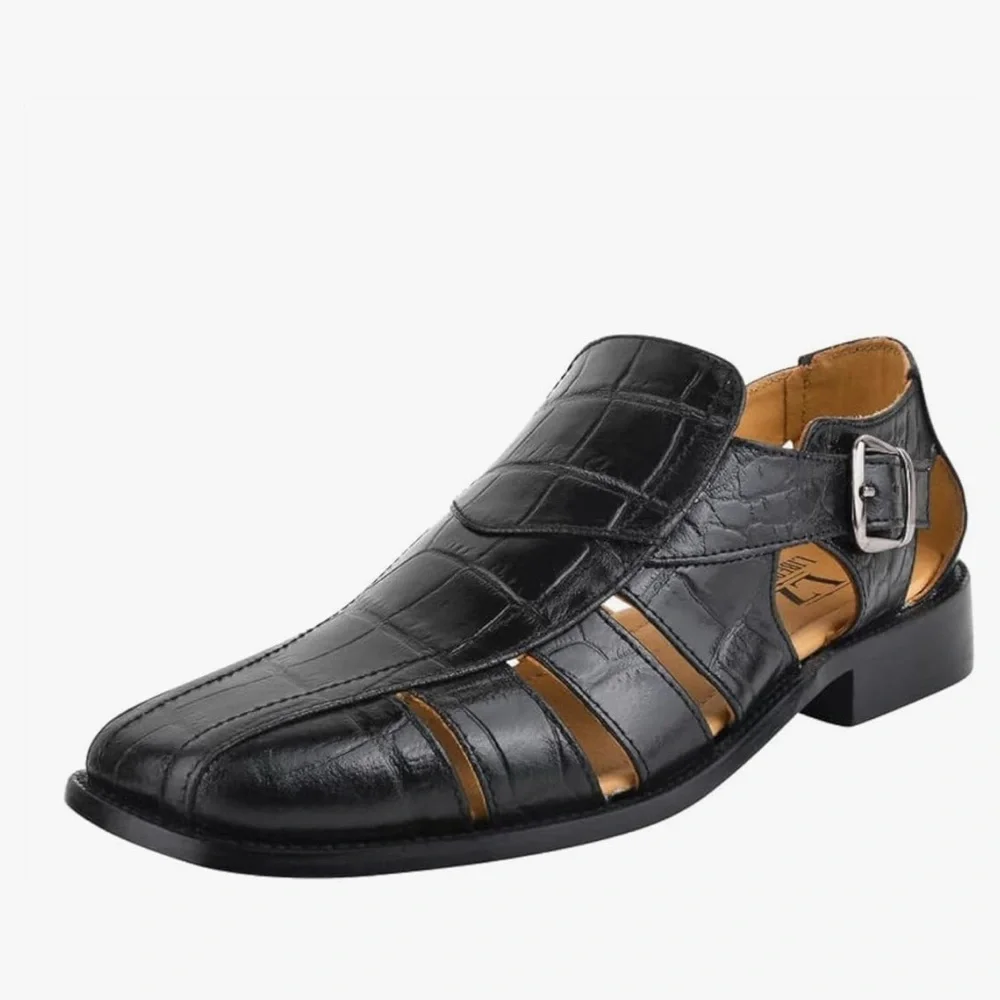 Liberty Zeno Men’s Black Dressy Loafers with Glossy Leather Finish, Size 13, New